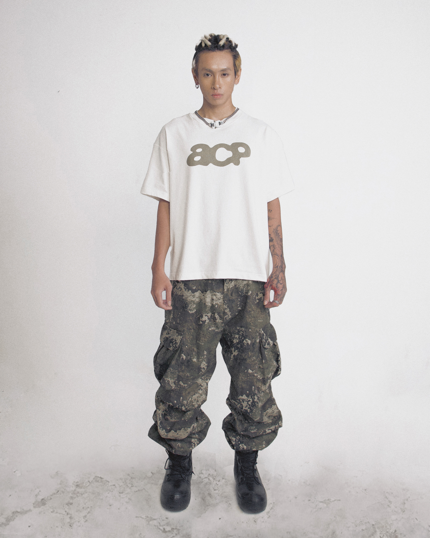 ACP "PULSE LOGO" WHITE BOXY T-SHIRT