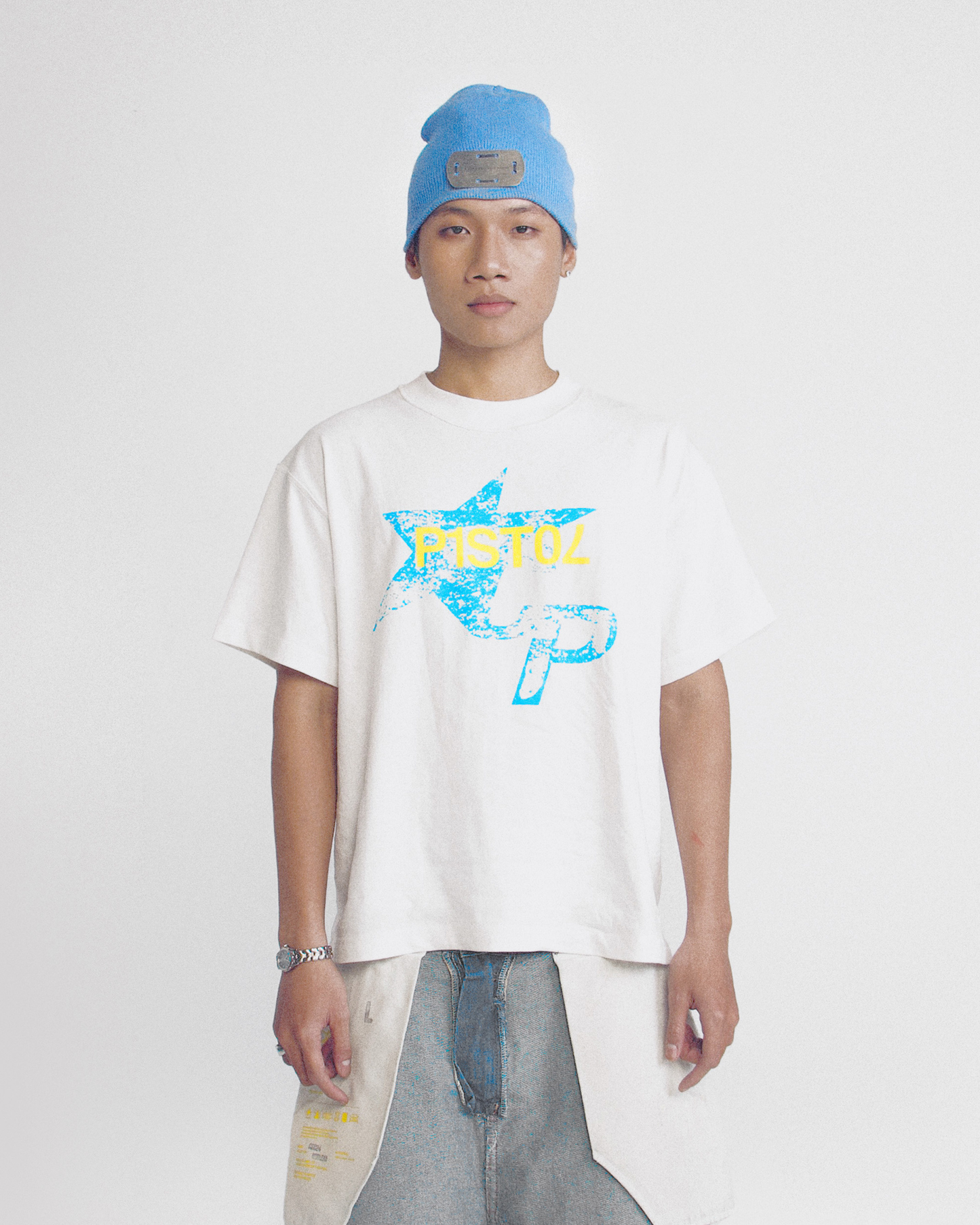 ACP "P*RN ST4R" WHITE BOXY T-SHIRT