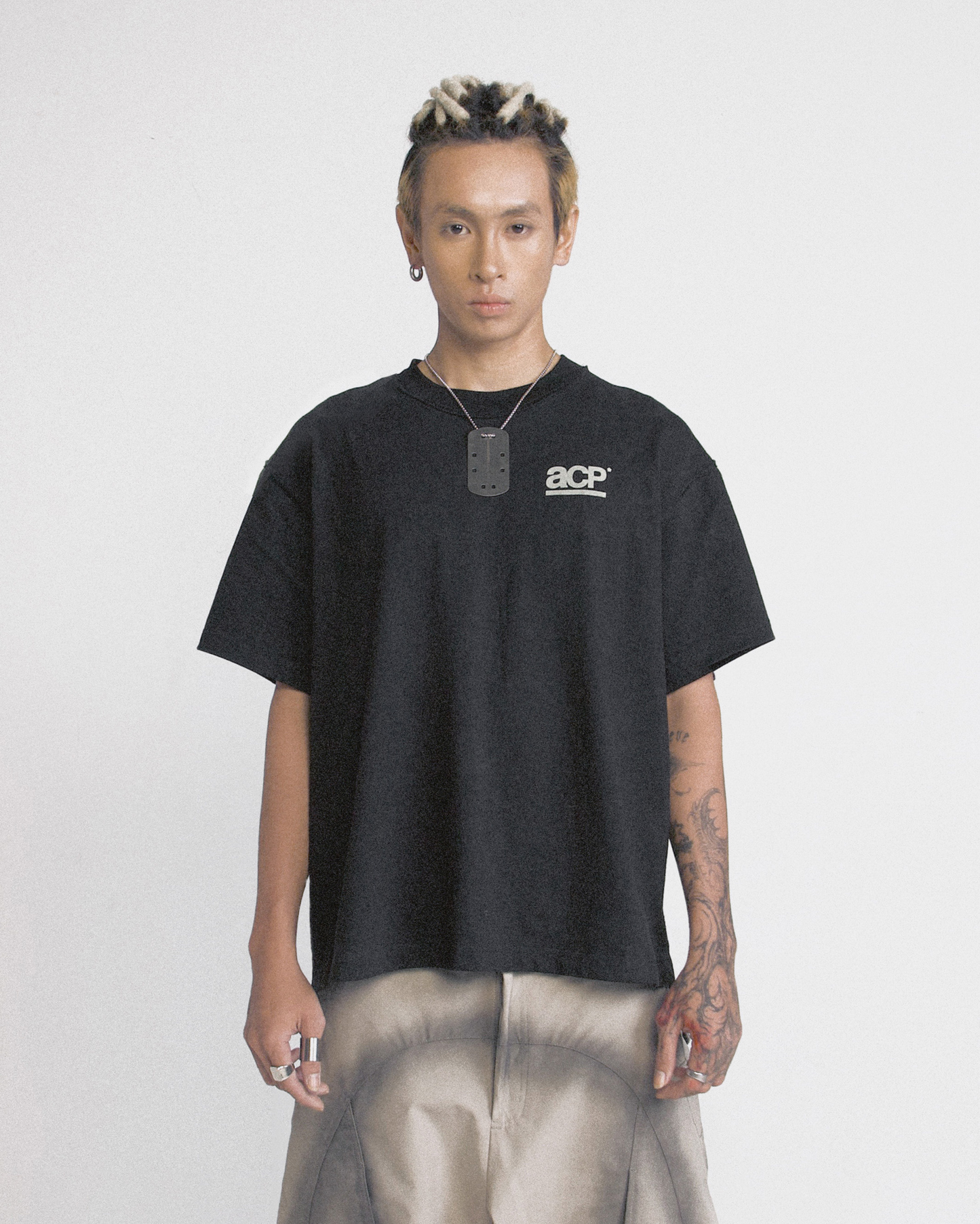 ACP "BASIC LOGO" BLACK BOXY T-SHIRT