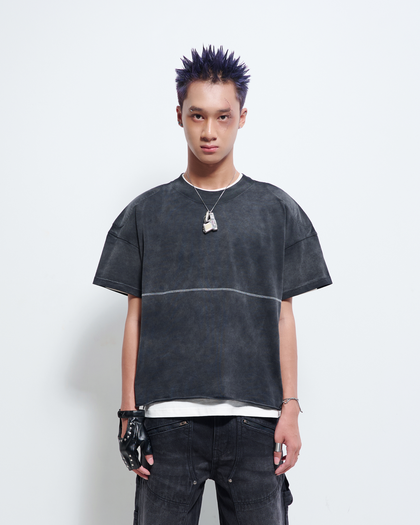 Pistol Padded LS Black Washed T-Shirt