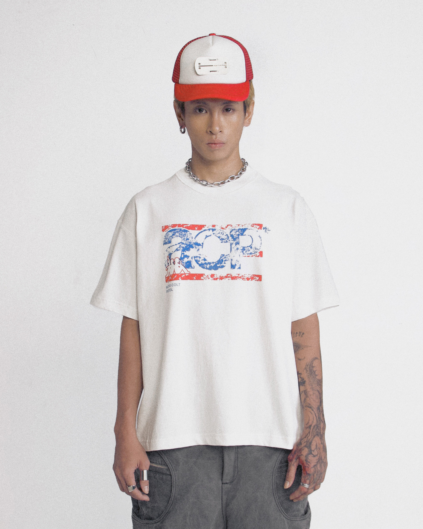 ACP "BLEU BLANC ROUGE" WHITE BOXY T-SHIRT
