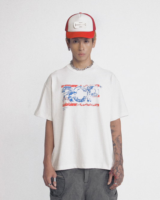 ACP "BLEU BLANC ROUGE" WHITE BOXY T-SHIRT