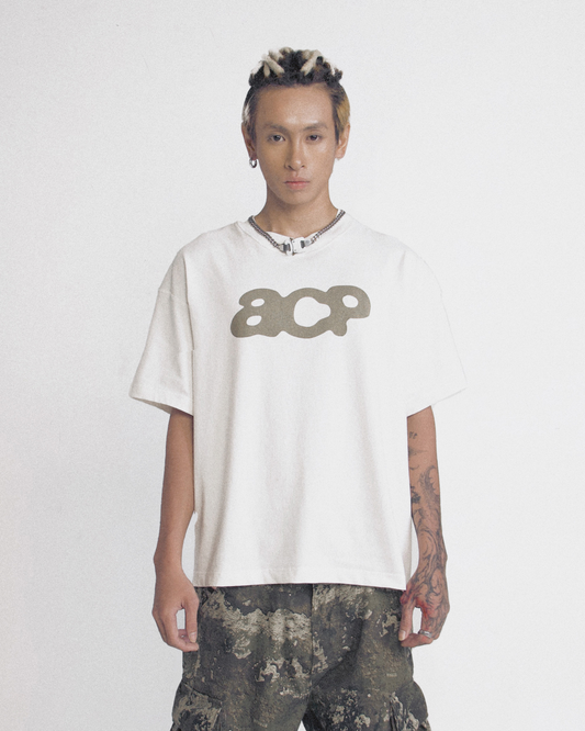 ACP "PULSE LOGO" WHITE BOXY T-SHIRT