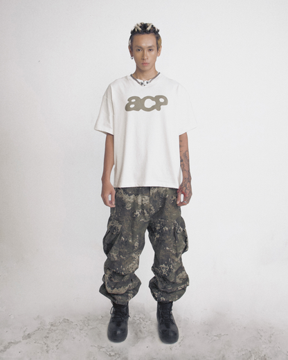 ACP "PULSE LOGO" WHITE BOXY T-SHIRT