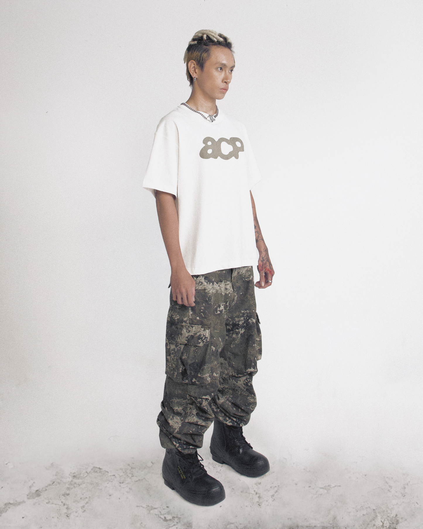ACP "PULSE LOGO" WHITE BOXY T-SHIRT