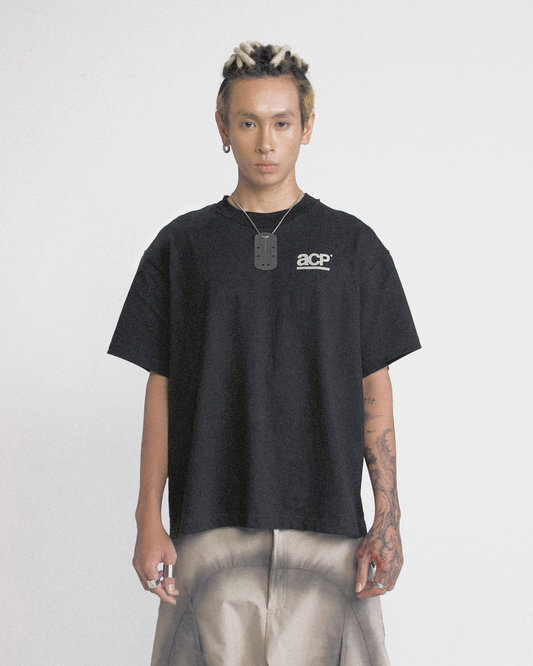 ACP "BASIC LOGO" BLACK BOXY T-SHIRT
