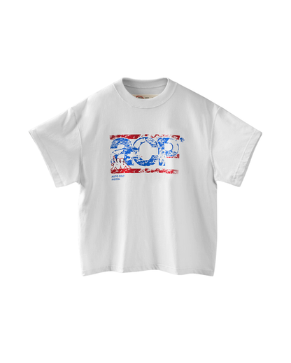 ACP "BLEU BLANC ROUGE" WHITE BOXY T-SHIRT